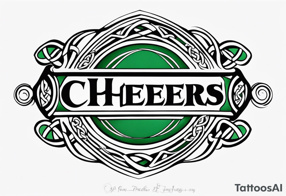 Cheers Mate text, armband +Celtic +Cancer Ribbon +tribal +artistic tattoo idea