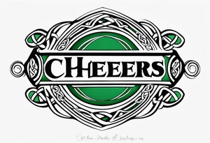 Cheers Mate text, armband +Celtic +Cancer Ribbon +tribal +artistic tattoo idea