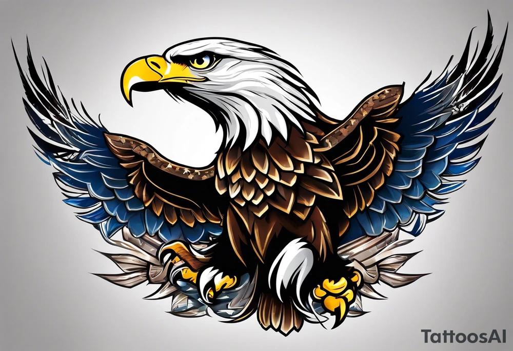 Military eagle freedom tattoo idea