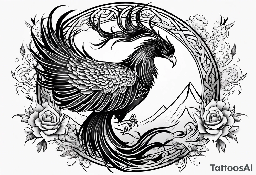 Japanese phoenix tattoo idea