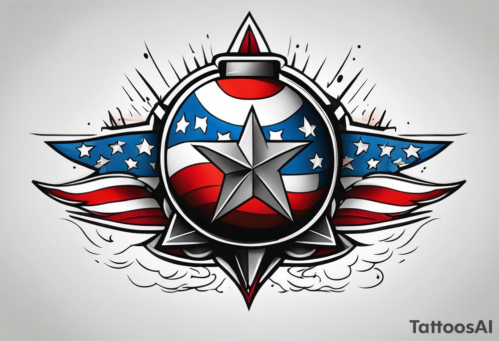 american traditional bomb tattoo idea