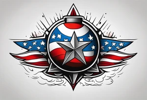 american traditional bomb tattoo idea