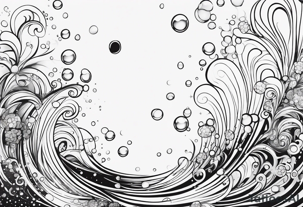 Draw me some magical really simple underwater bubbles and simple stars tattoo idea