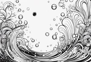Draw me some magical really simple underwater bubbles and simple stars tattoo idea