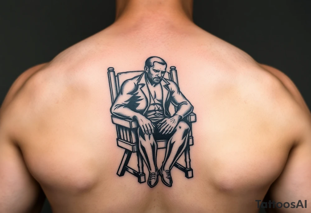 powerful man in an electric chair tattoo idea