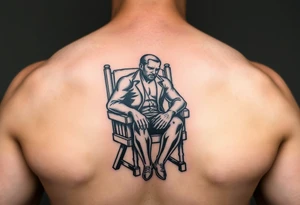 powerful man in an electric chair tattoo idea