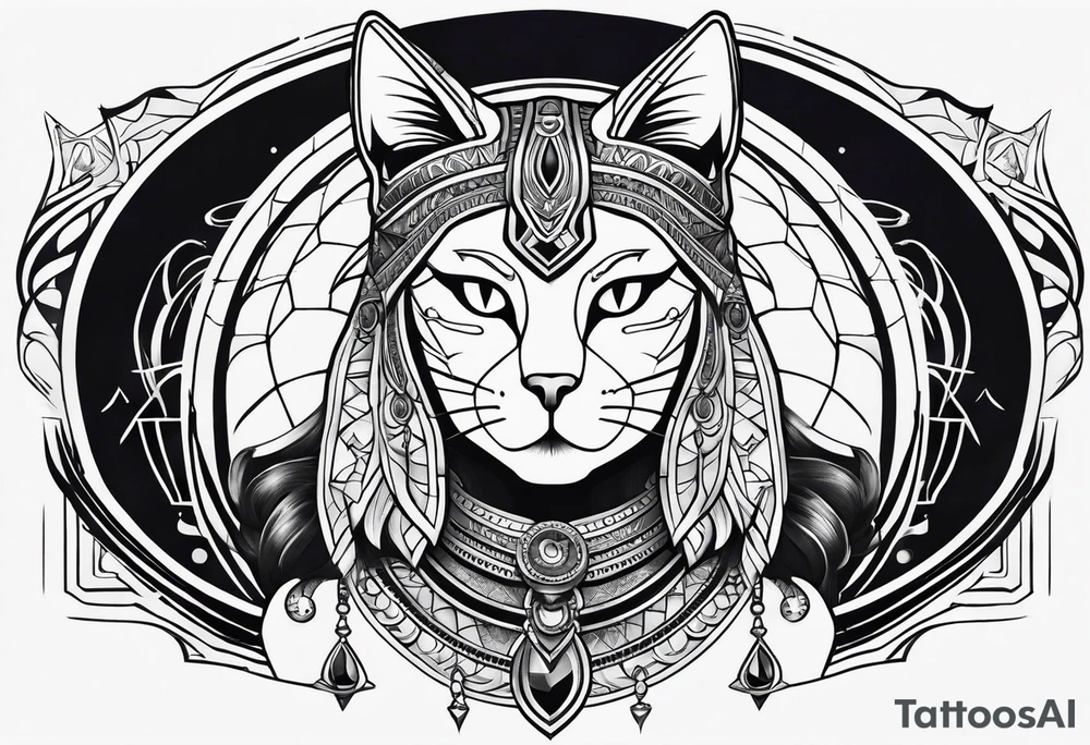 Bastet woman tattoo idea