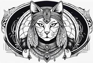 Bastet woman tattoo idea