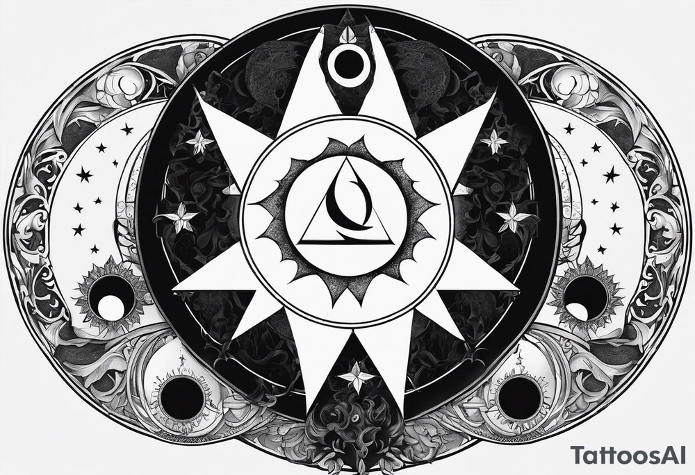 Three moon phases, Satan symbol, tattoo idea