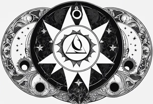 Three moon phases, Satan symbol, tattoo idea