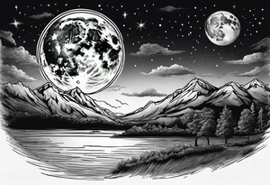 Full moon in sky tattoo idea