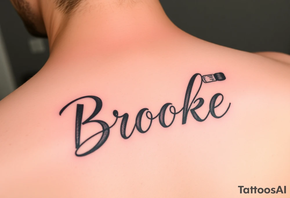The name, Brooke with makeup brush tattoo idea