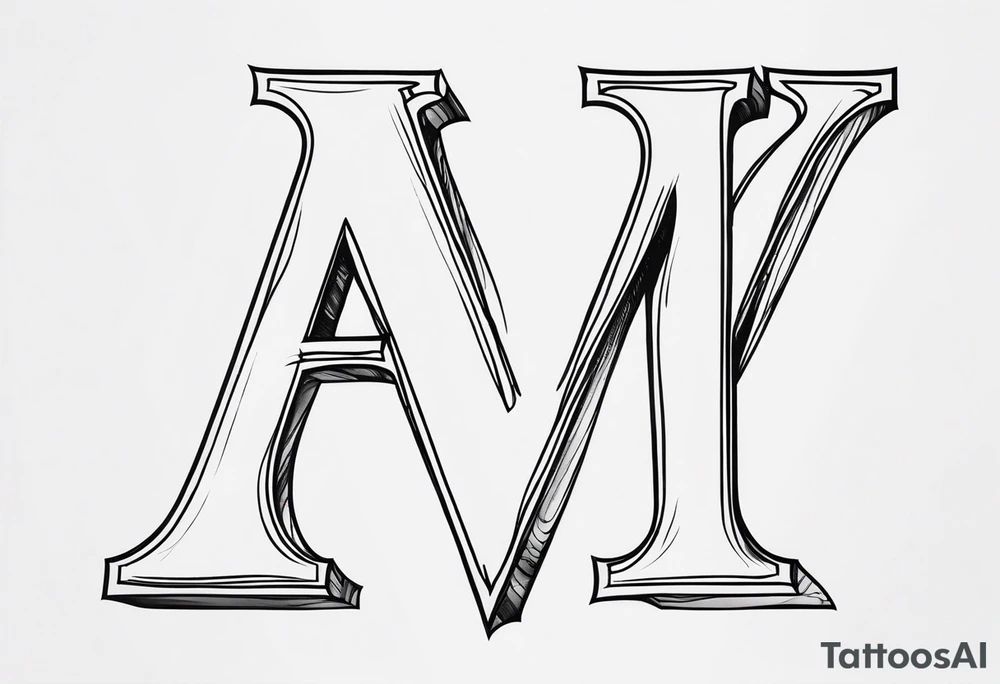 the letters A W R tattoo idea