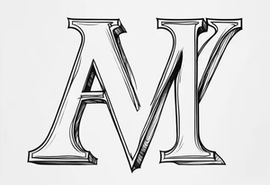 the letters A W R tattoo idea