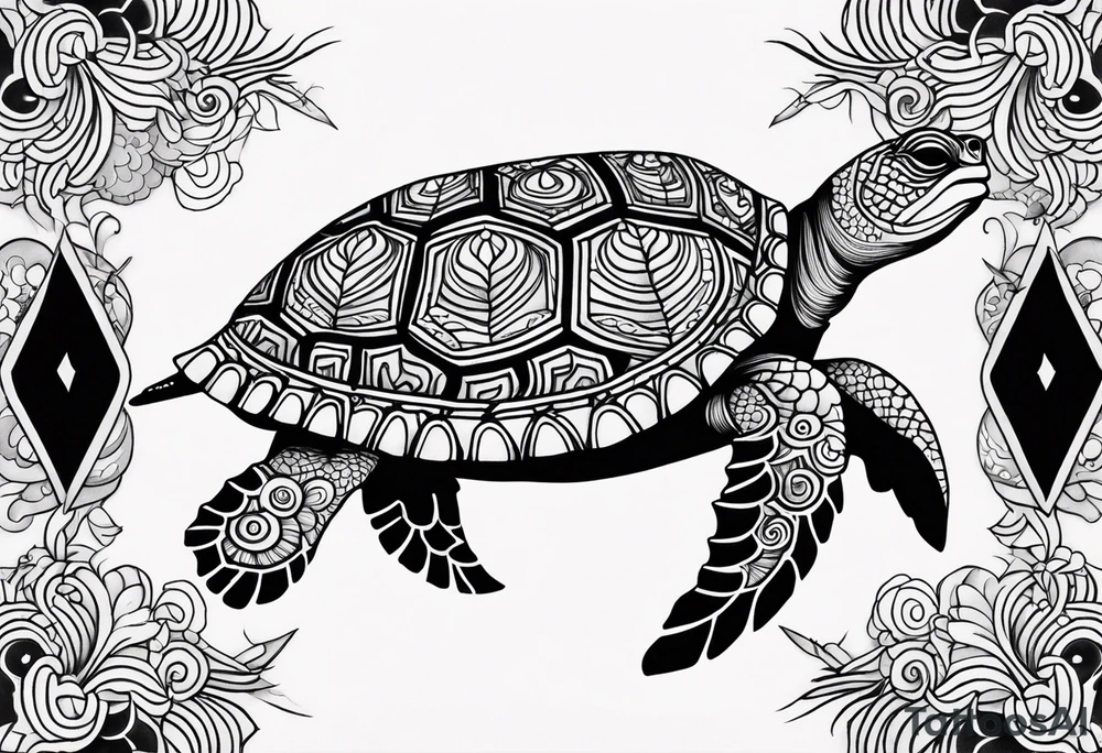 psychedelic turtle tattoo idea