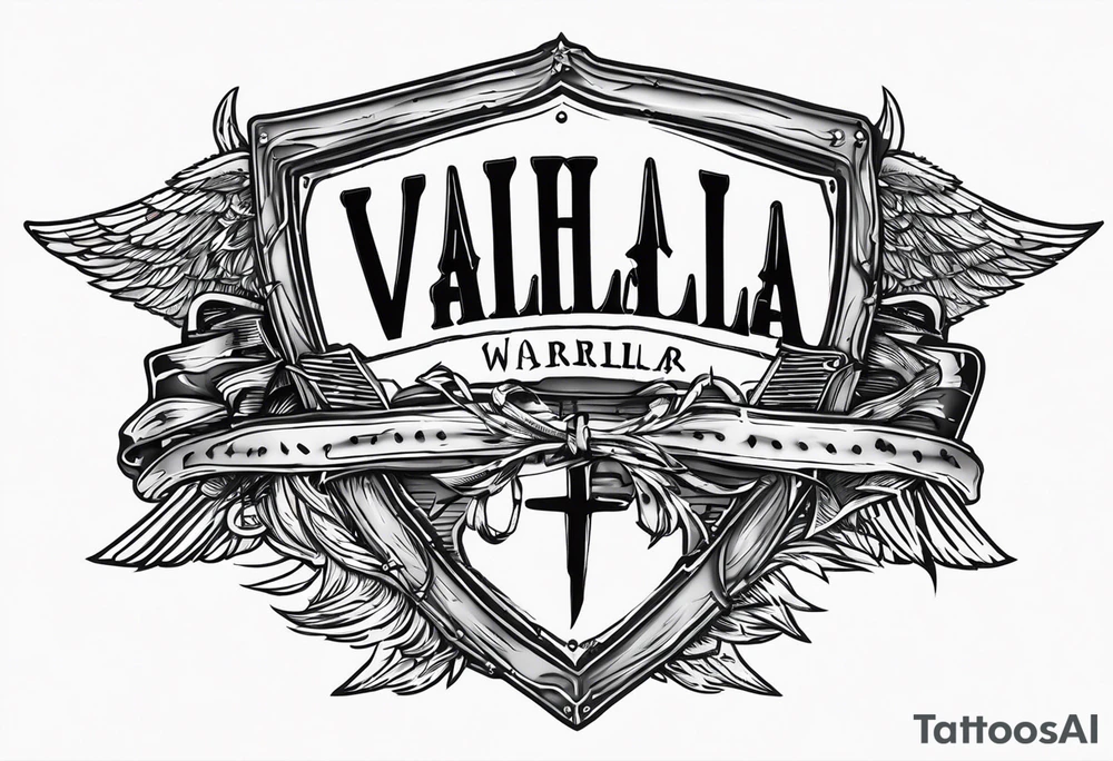Wounded warrior valhalla shield barb wire tattoo idea
