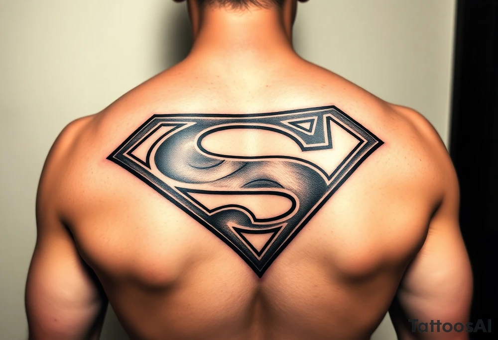 superman logo on a black ants back tattoo idea