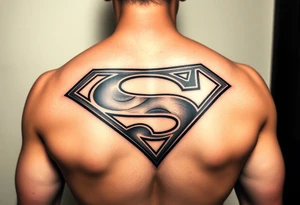 superman logo on a black ants back tattoo idea