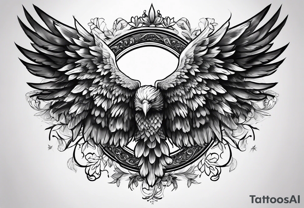 Wings, lightning, flowers, veni vidi vici tattoo idea