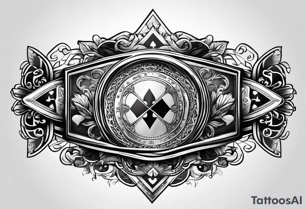 Belt for lower body with poker cart tattoo idea