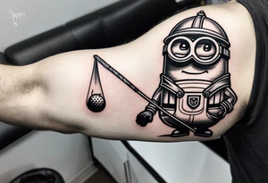 Minions Golf theme shoulder sleeve tattoo for men tattoo idea