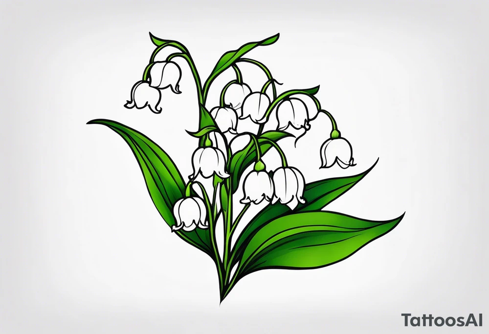 Neo traditional lily of the valley tattoo idea