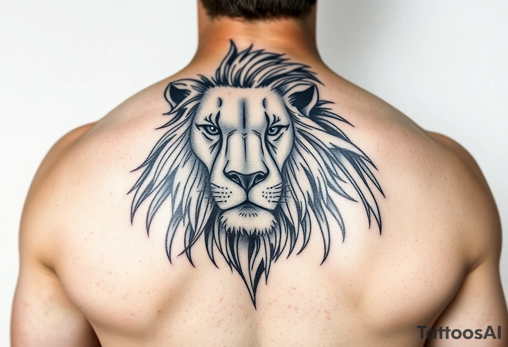 powerful majestic lion tattoo idea