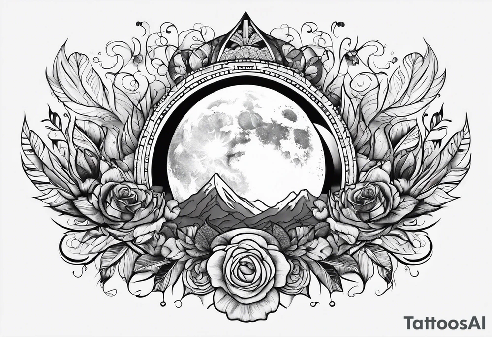 Lune et soleil tattoo idea