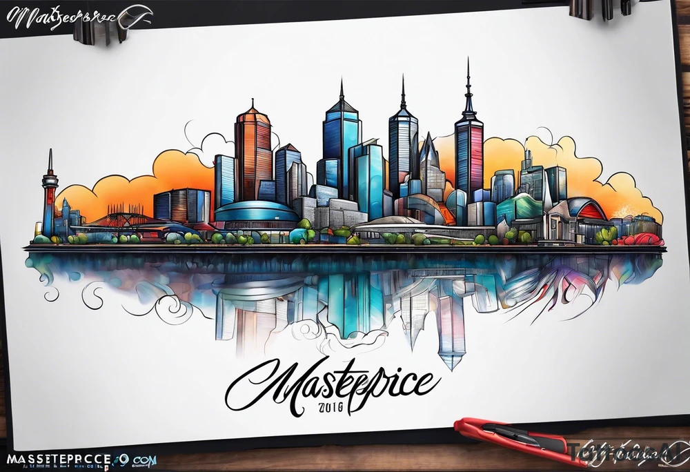 Melbourne Skyline tattoo idea