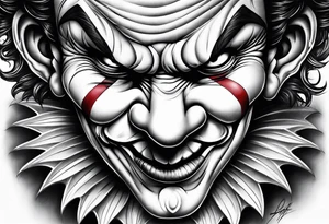 Evil clown gangster tattoo idea