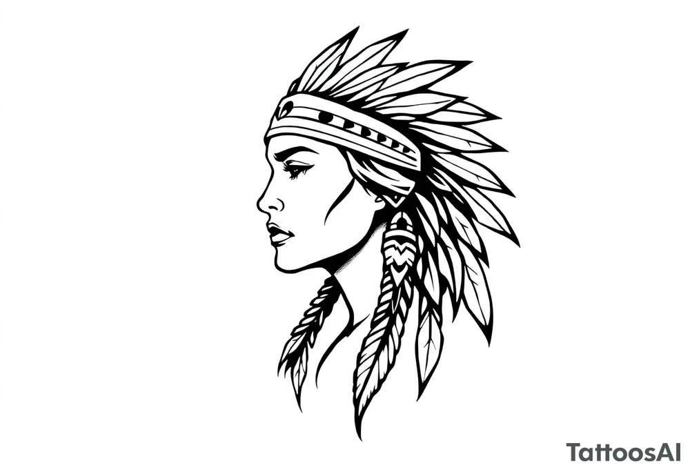 Native American female tattoo idea
