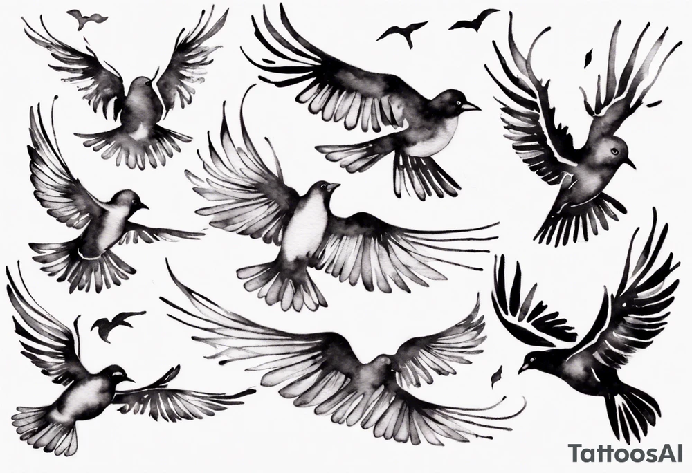 tattoo with birds flying free tattoo idea