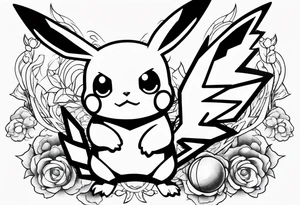 Pikachu in a pokeball tattoo idea