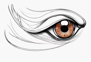 Side view of a Snake eye with copper iris tattoo idea