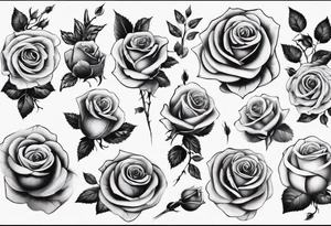 men’s arm sleeve, roses, polish man tattoo idea