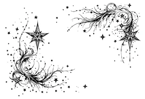 Small stars and tears background tattoo idea