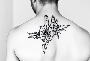 Mens hand Polynesian pattern tattoo idea