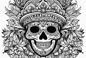 Ghost with Mexican pattern tattoo idea