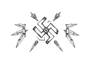 swastika tattoo with ss bolts tattoo idea
