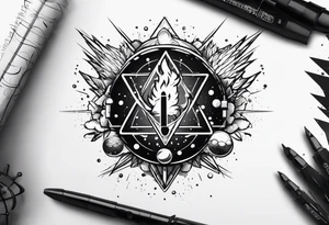 Science experiment exploding into Adrenaline sign tattoo idea