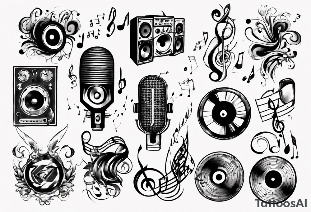 music sound tattoo idea
