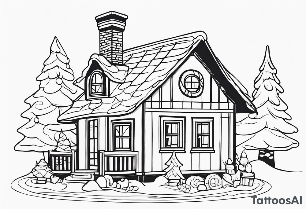 Charming Gingerbread House tattoo idea