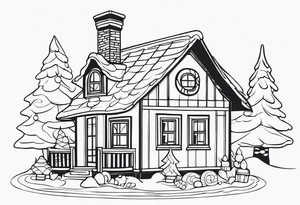 Charming Gingerbread House tattoo idea