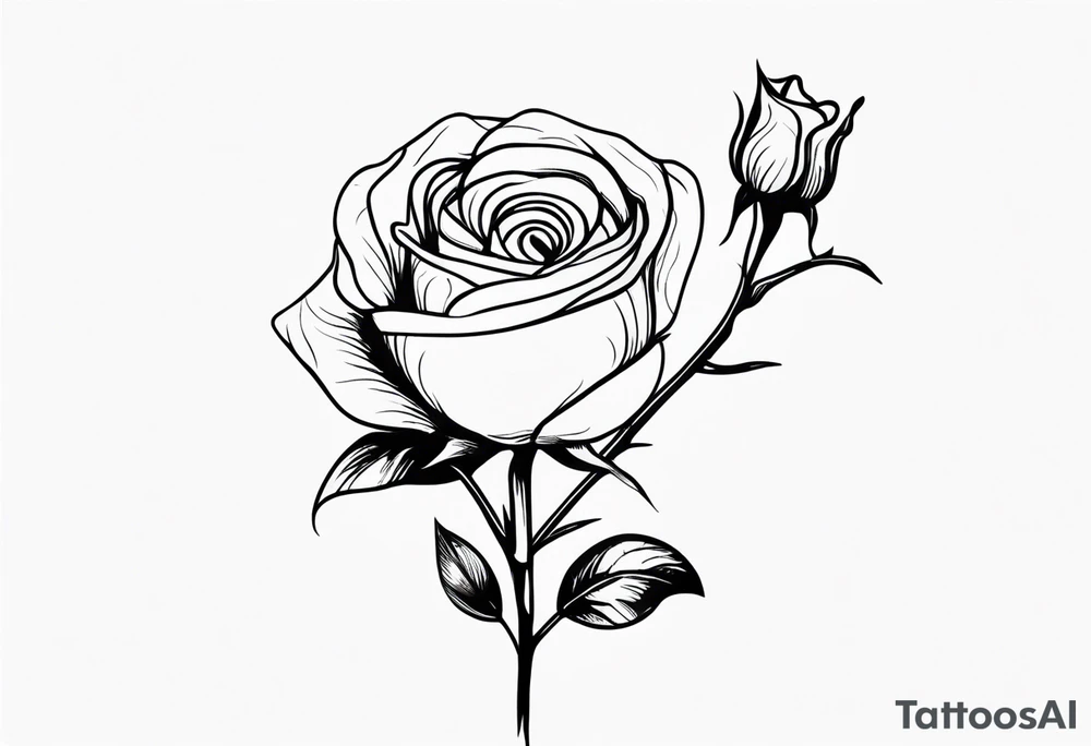 long stem spanish rose in mouth tattoo idea