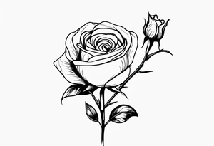 long stem spanish rose in mouth tattoo idea