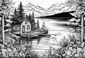 Lake life & love tattoo idea