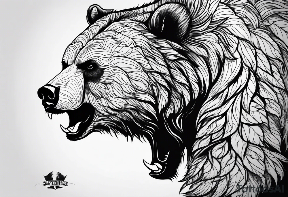 angry bear tattoo idea
