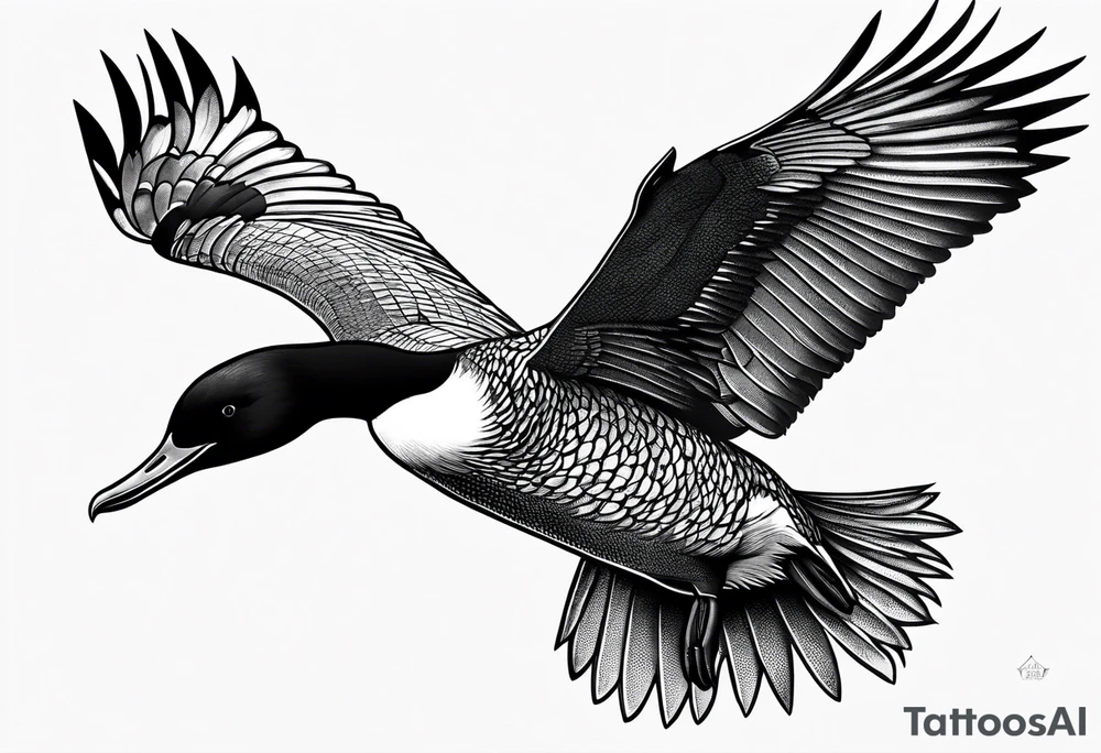Loon flying tattoo idea