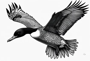 Loon flying tattoo idea