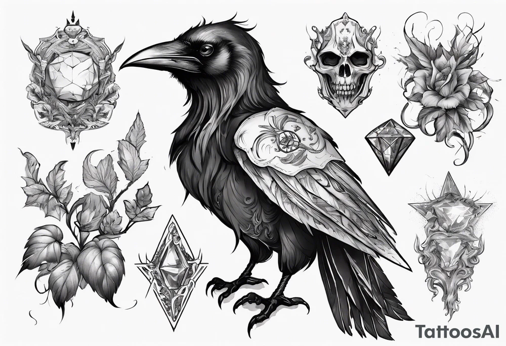 The Demon Raven Stolas, a Prince of Hell who is obsessed with gems, knowledge of astrology and poisonous plants. tattoo idea